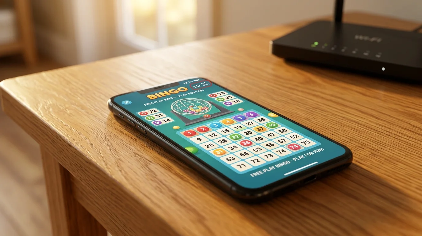Tombola app performance metrics showing load times and data usage on mobile