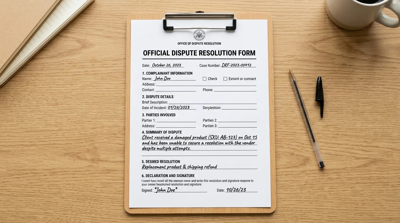 Tombola official dispute resolution process step by step