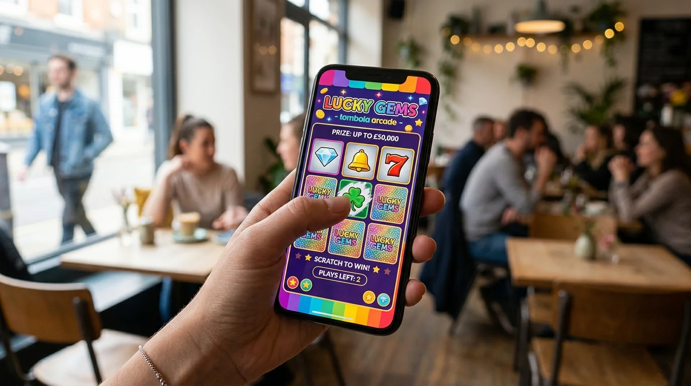 Tombola Arcade platform with scratch cards and instant-win game selection