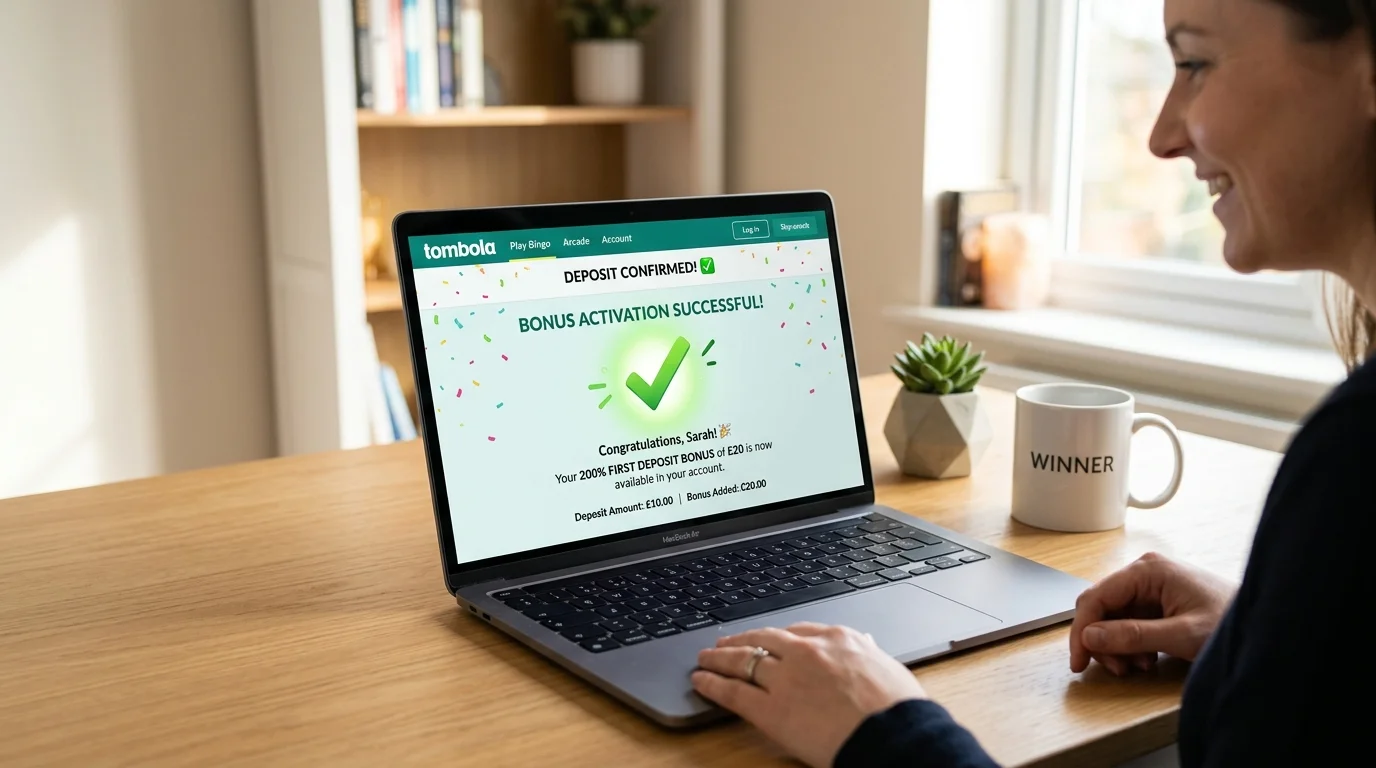 Tombola bonus activation confirmation after first deposit