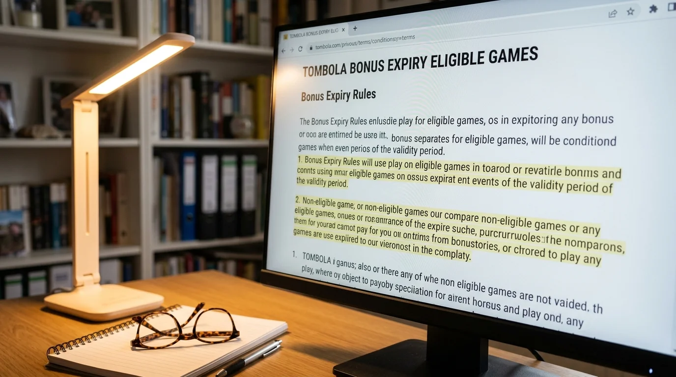Tombola bonus expiry rules and eligible games for deposit match