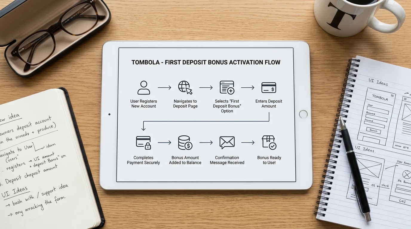 Tombola first deposit bonus activation flow for new players