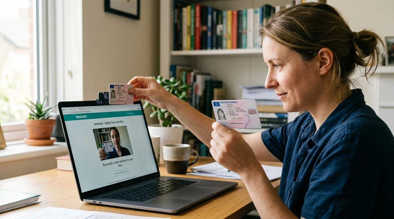 Tombola identity verification document upload during registration