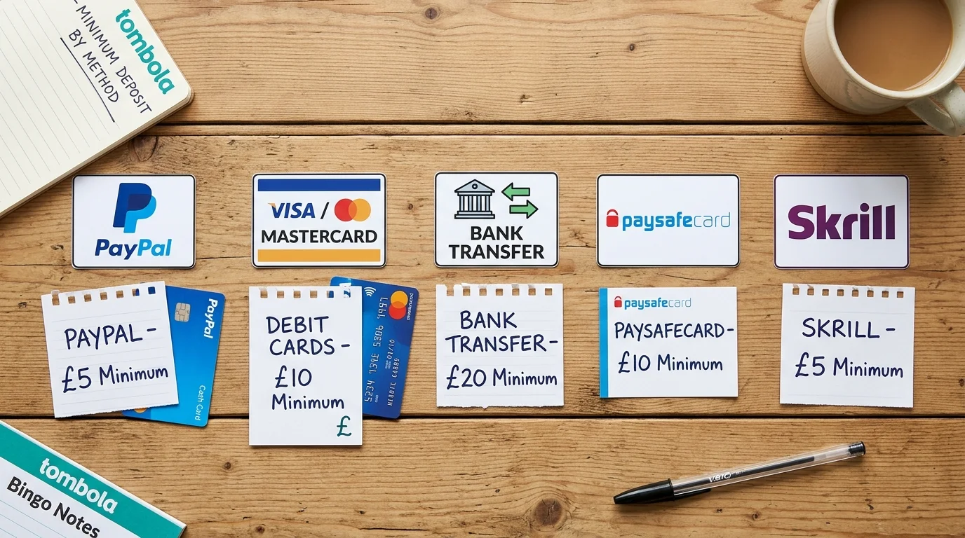 How the choice of payment method affects practical minimum deposit at Tombola