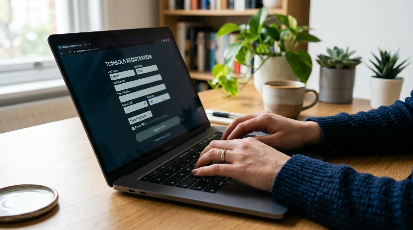 Tombola registration form with required personal information fields