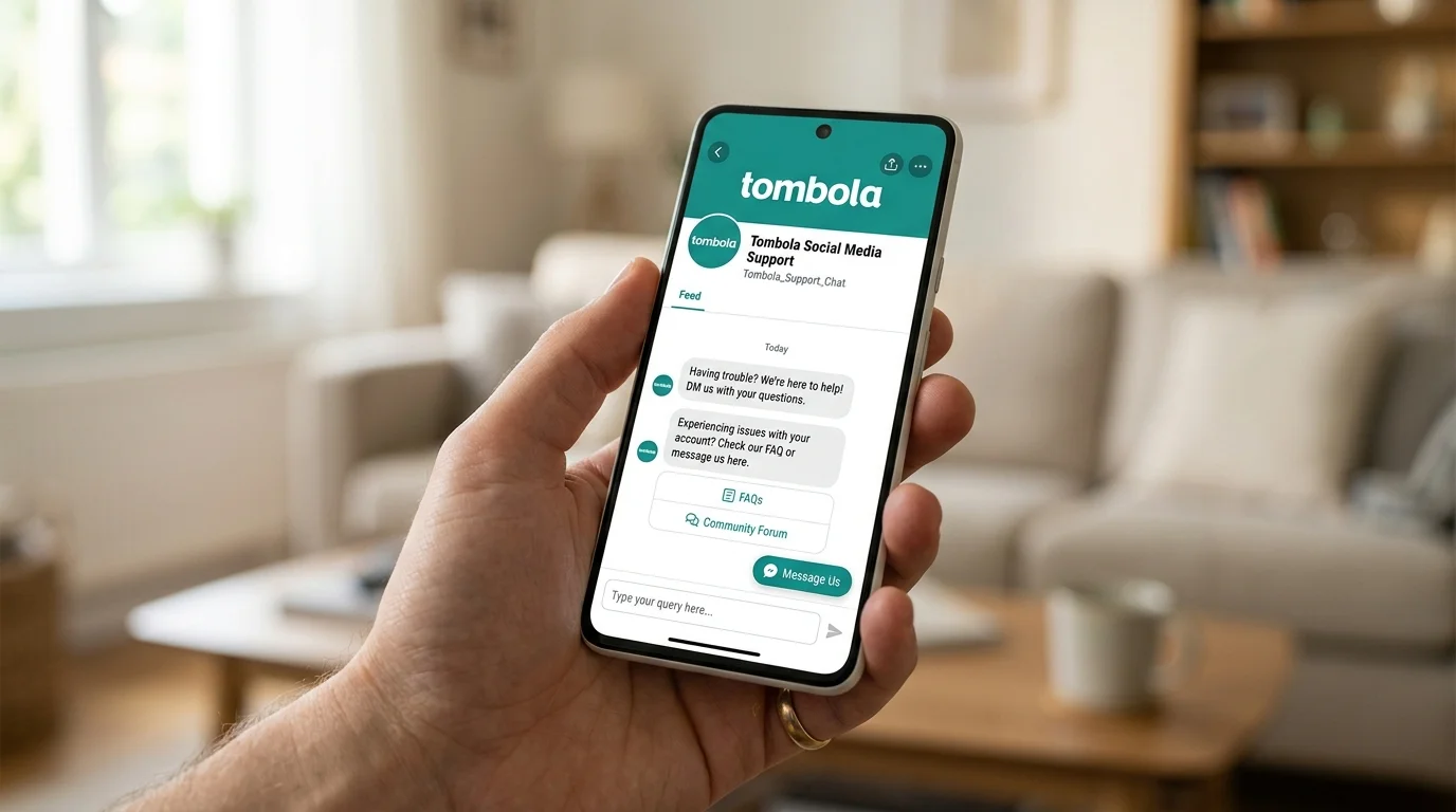 Tombola social media customer support channels availability