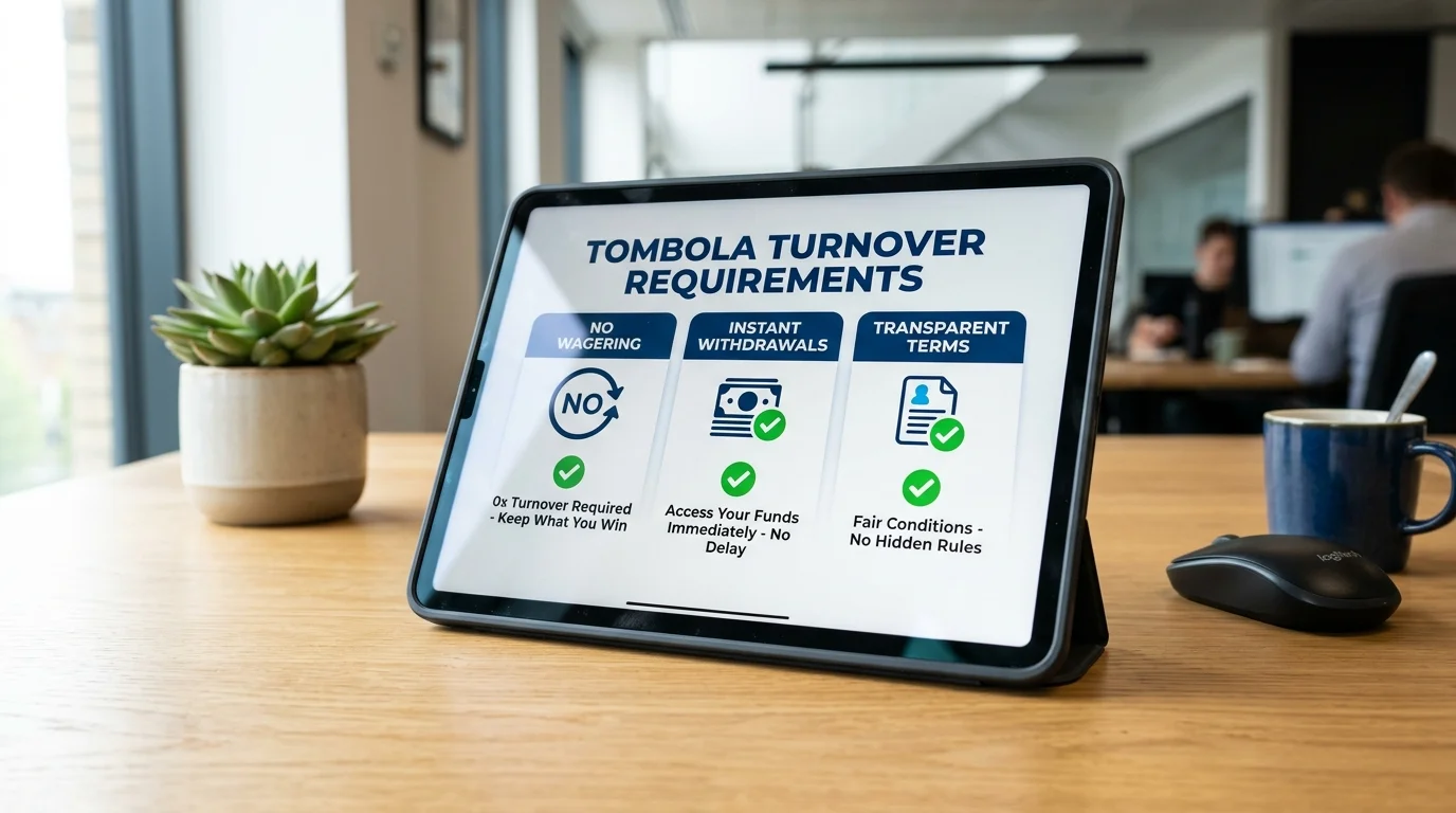 Tombola zero turnover requirements on deposit bonus winnings