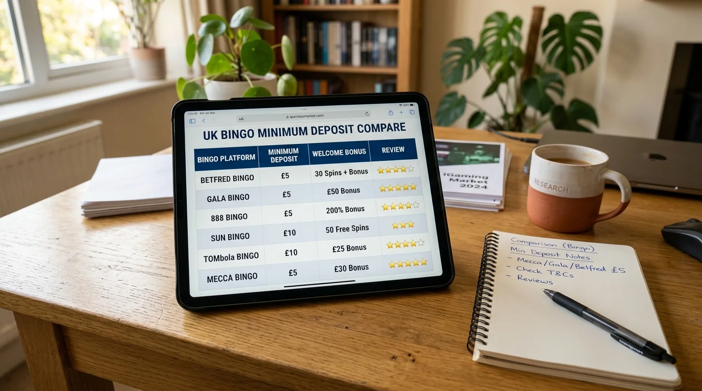 Comparison of minimum deposit positioning across UK bingo operators