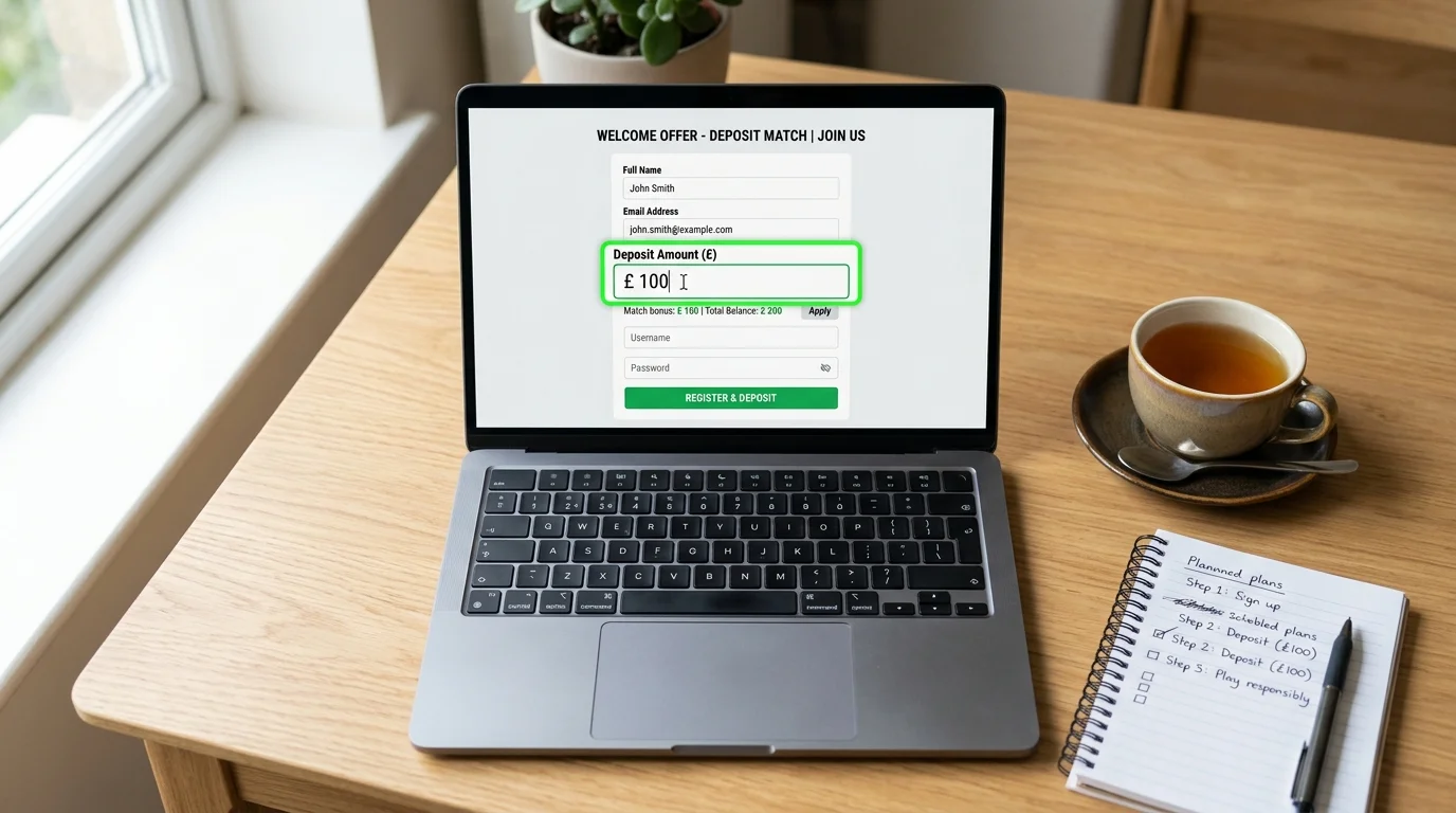 Welcome offer deposit match structure at Tombola for new players